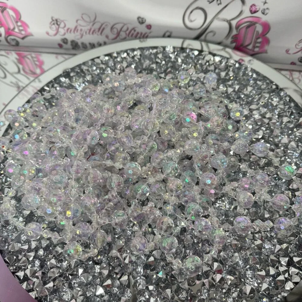 Crystal Beaded Garland 3 strings worth decor crystal shimmer holographic elegant